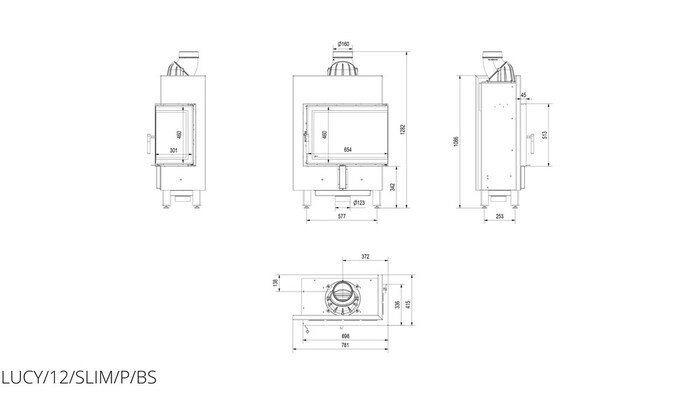 Топка Kratki Lucy 12 R/BS Slim