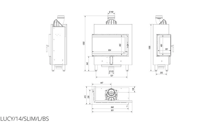 Топка Kratki Lucy 14 L/BS Slim