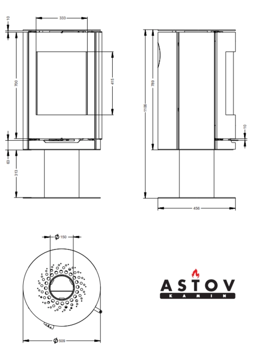 Печь-камин ASTOV R1.0 N K