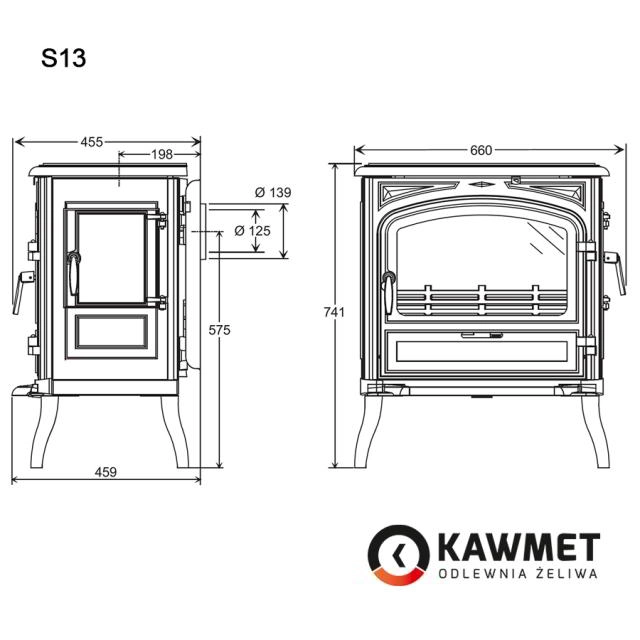 Печь-камин KawMet Premium S13 10 kW