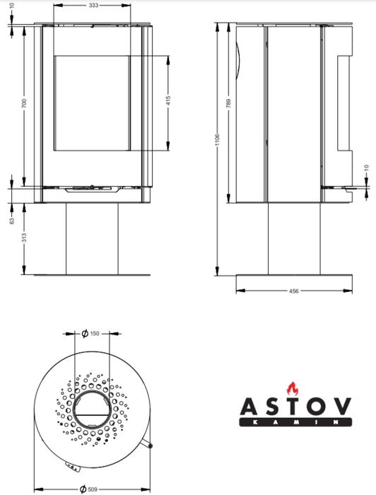 Печь-камин ASTOV R1.0 N