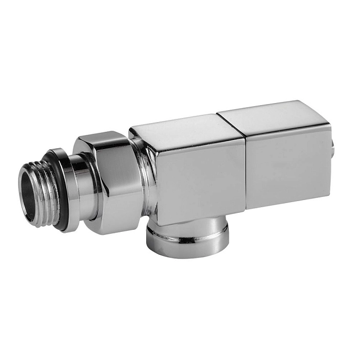 Набор дизайн-вентилей Royal Thermo CUBE, осевой (хром) 1/2"