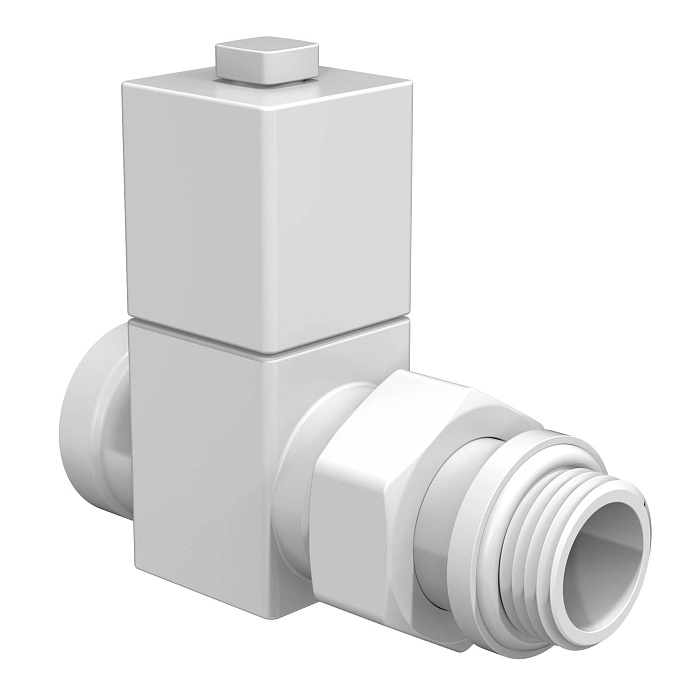 Набор дизайн-вентилей Royal Thermo CUBE, прямой (белый) 1/2"