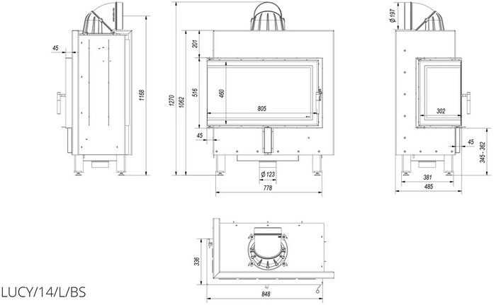 Топка Kratki Lucy 14 L/BS