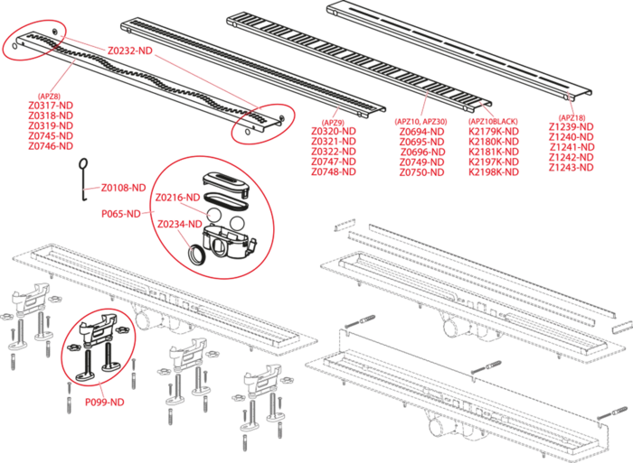 Водоотводящий желоб AlcaPlast APZ10 550 Simple