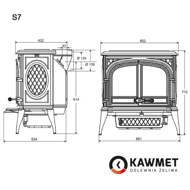 Печь-камин KawMet Premium S7 11,3 kW
