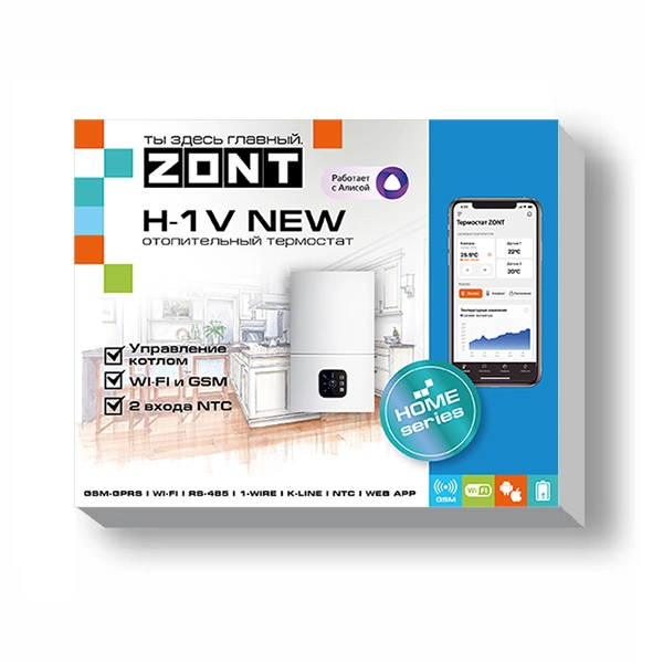 Термостат GSM-CLIMATE ZONT H-1V NEW (Wi-Fi и GSM)