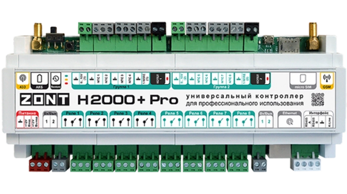 Автоматический регулятор системы отопления ZONT H2000+ PRO