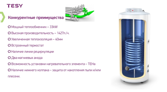 Бойлер косвенного нагрева TESY MaxEau Floor 200