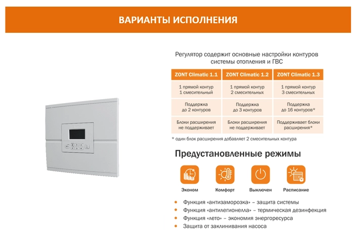 Автоматический регулятор системы отопления ZONT Climatic 1.1
