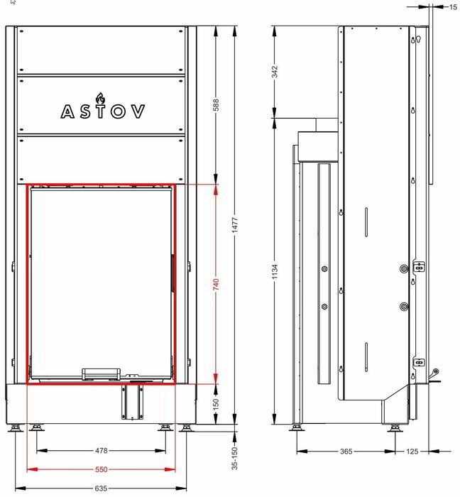 Топка ASTOV ПС 5574