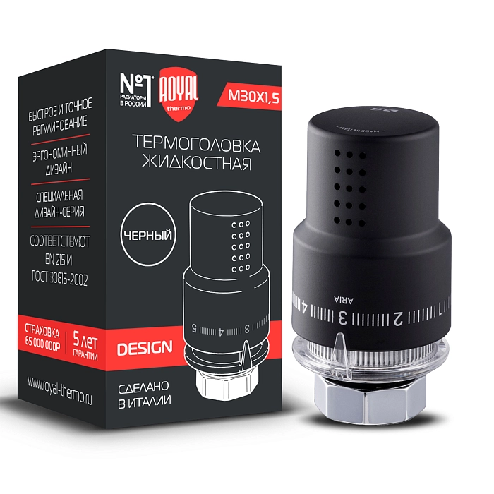 Головка термостатическая Royal Thermo Design М30х1,5 (черный)