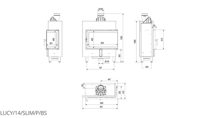Топка Kratki Lucy 14 R/BS Slim